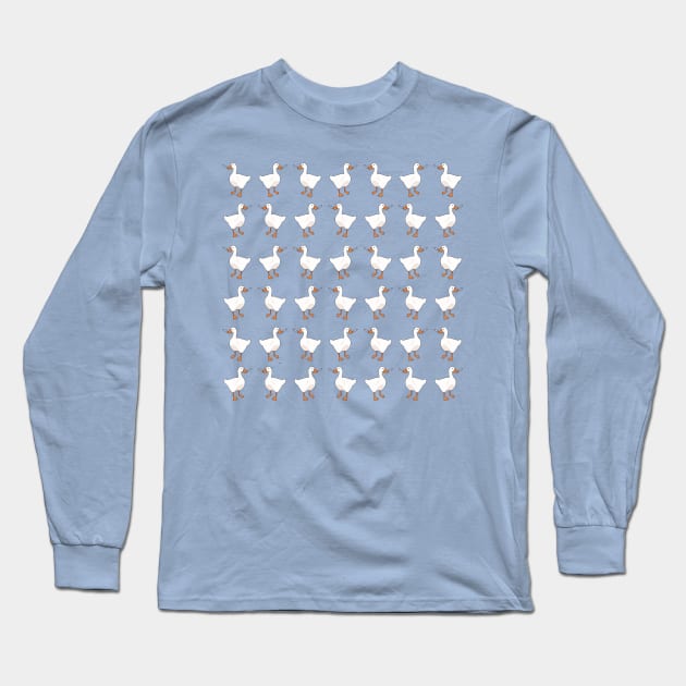 a Crowd of Geese With a Knife Long Sleeve T-Shirt by KamyShek89